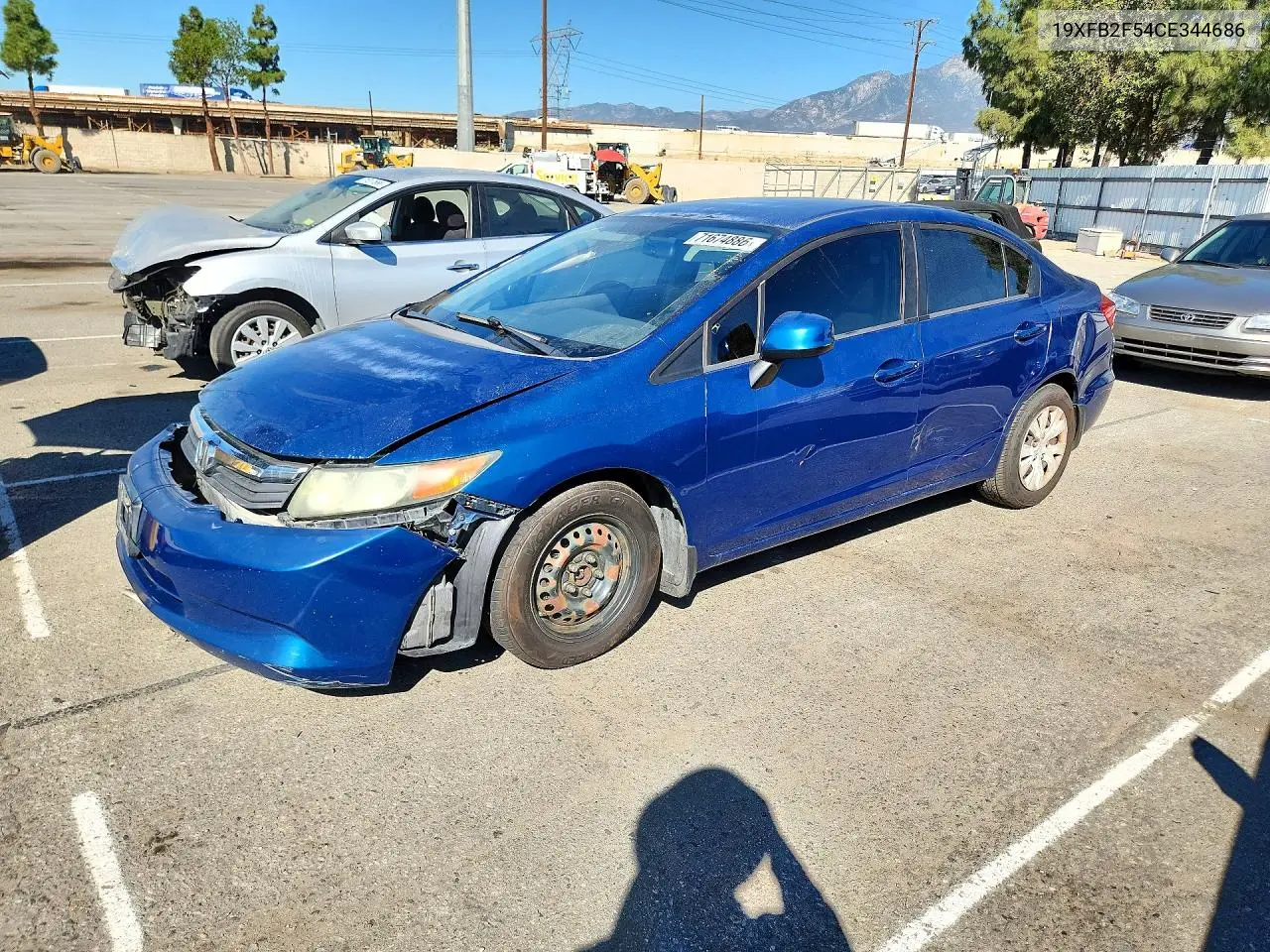 2012 Honda Civic Lx VIN 19XFB2F54CE344686 фото 1