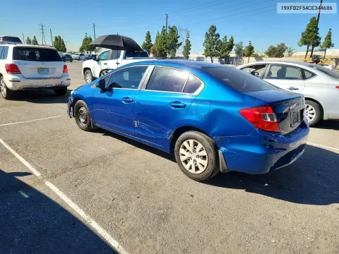 2012 Honda Civic Lx VIN 19XFB2F54CE344686 фото 2