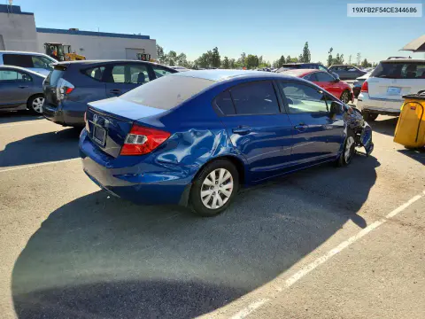 2012 Honda Civic Lx VIN 19XFB2F54CE344686 фото 3