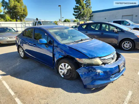 2012 Honda Civic Lx VIN 19XFB2F54CE344686 фото 4