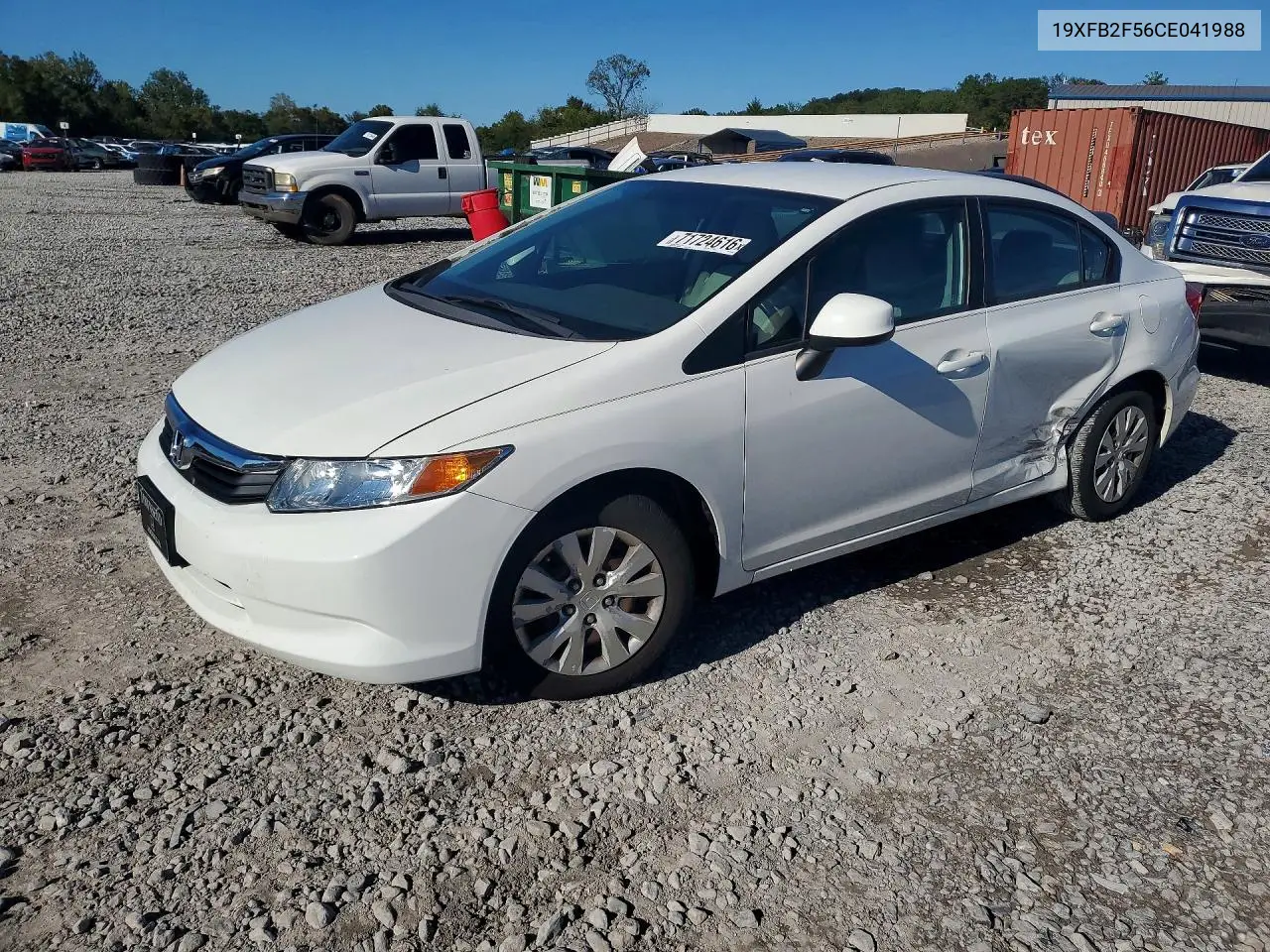 2012 Honda Civic Lx VIN 19XFB2F56CE041988 фото 1