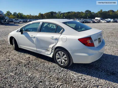 2012 Honda Civic Lx VIN 19XFB2F56CE041988 фото 2