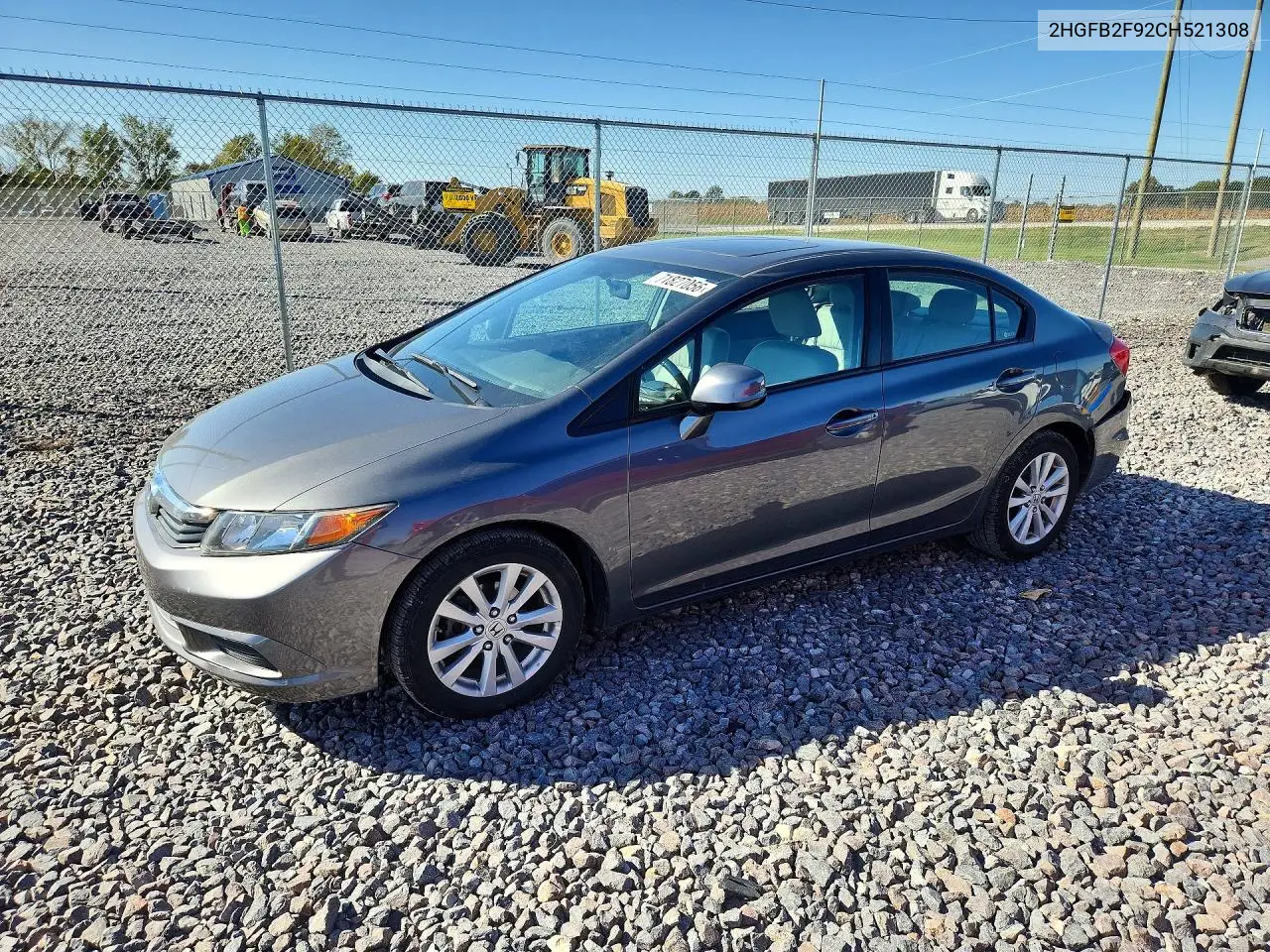 2012 Honda Civic Exl VIN 2HGFB2F92CH521308 фото 1