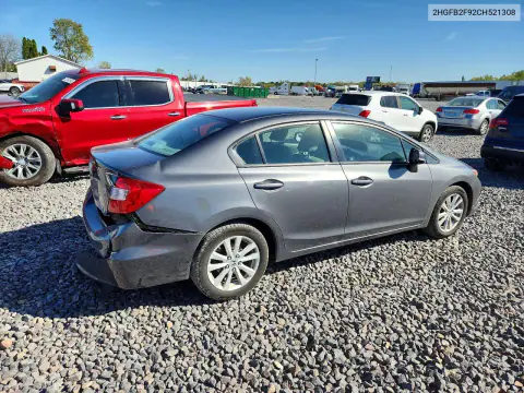 2012 Honda Civic Exl VIN 2HGFB2F92CH521308 фото 3