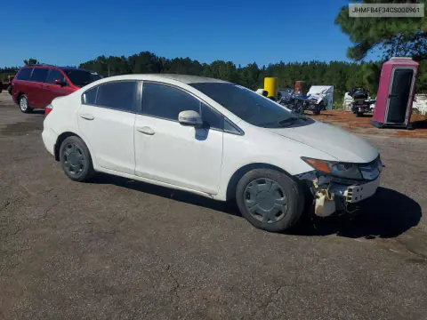 2012 Honda Civic Hybrid L VIN JHMFB4F34CS000961 фото 4
