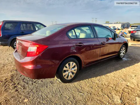 2012 Honda Civic Lx VIN 19XFB2F56CE062730 фото 3