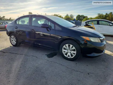 2012 Honda Civic Lx VIN 2HGFB2F51CH306046 фото 4