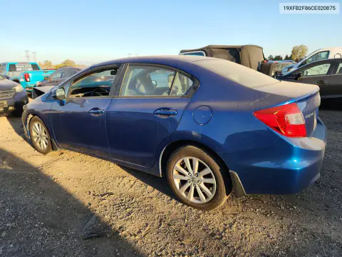 2012 Honda Civic Ex VIN 19XFB2F86CE020875 фото 2