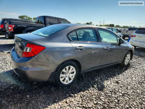 2HGFB2F59CH595600 — 2012 Honda Civic, фото 3 с аукциона Copart, Передняя часть