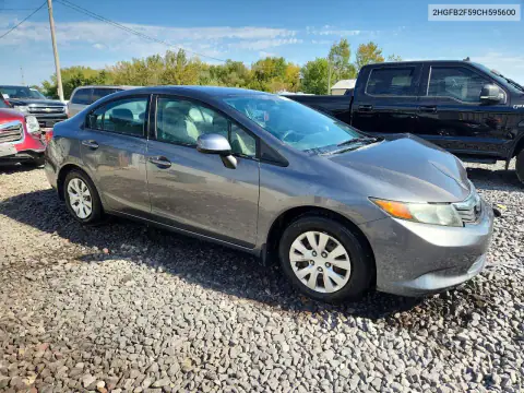 2HGFB2F59CH595600 — 2012 Honda Civic, фото 4 с аукциона Copart, Передняя часть
