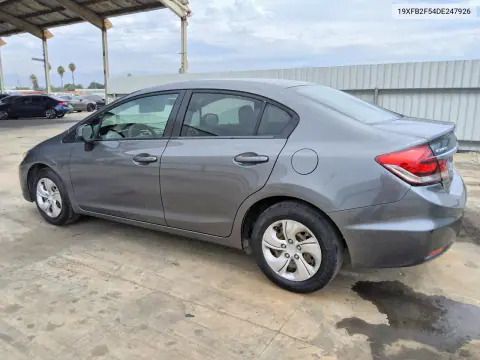 2013 Honda Civic Lx VIN 19XFB2F54DE247926 фото 2