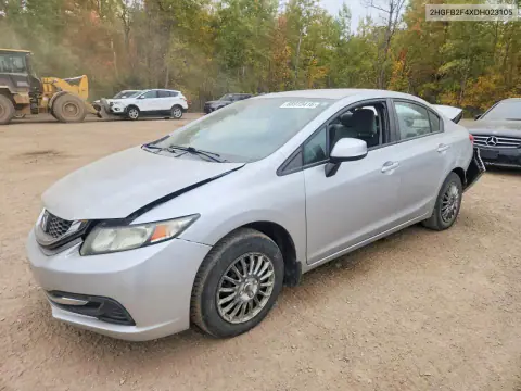 2HGFB2F4XDH023105 — 2013 Honda Civic, Задняя часть, фото до ремонта