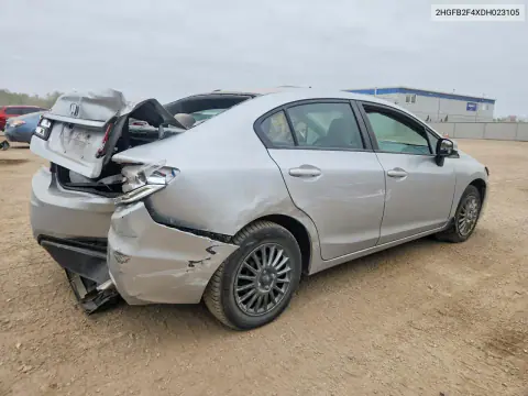 2013 Honda Civic Lx VIN 2HGFB2F4XDH023105 фото 3