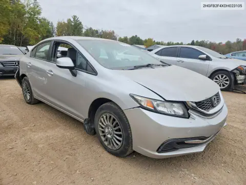 2013 Honda Civic Lx VIN 2HGFB2F4XDH023105 фото 4