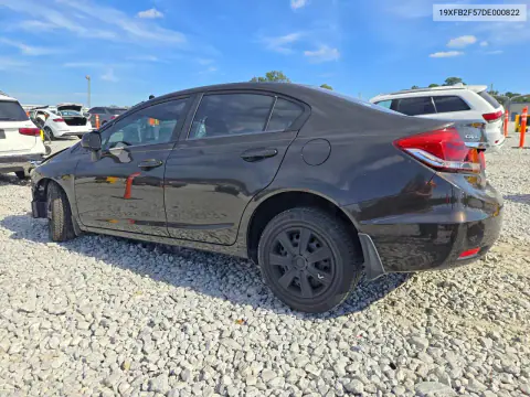 2013 Honda Civic Lx VIN 19XFB2F57DE000822 фото 2