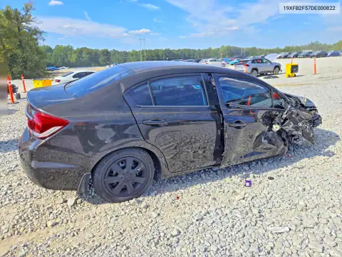 2013 Honda Civic Lx VIN 19XFB2F57DE000822 фото 3