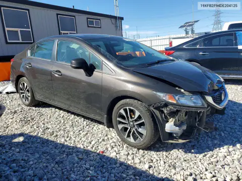 2013 Honda Civic Exl VIN 19XFB2F94DE204125 фото 4