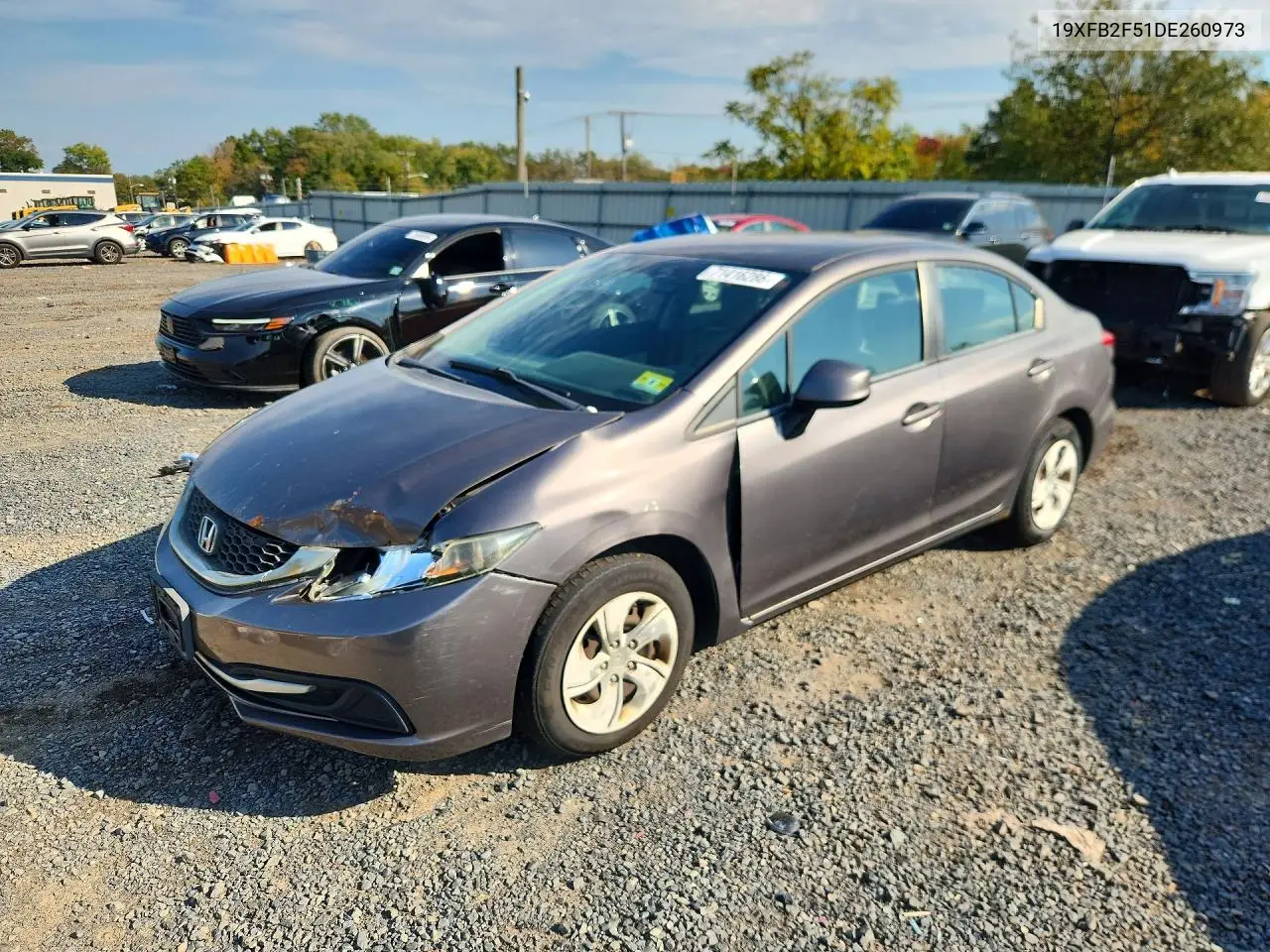 2013 Honda Civic Lx VIN 19XFB2F51DE260973 фото 1