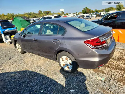 2013 Honda Civic Lx VIN 19XFB2F51DE260973 фото 2