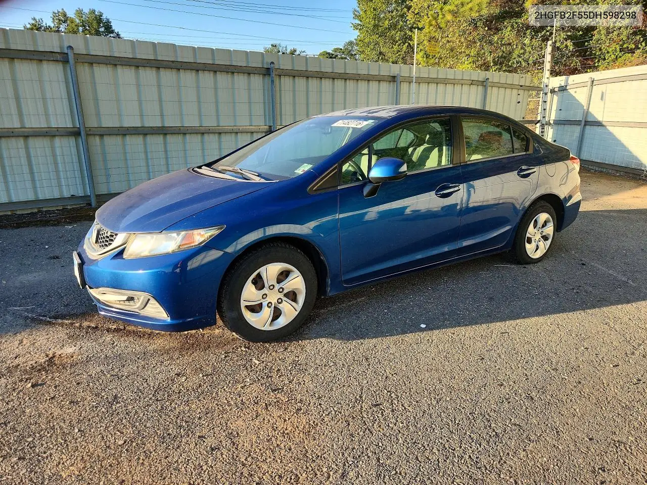 2013 Honda Civic Lx VIN 2HGFB2F55DH598298 фото 1