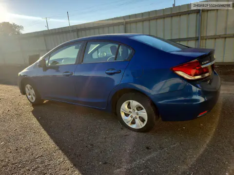 2013 Honda Civic Lx VIN 2HGFB2F55DH598298 фото 2