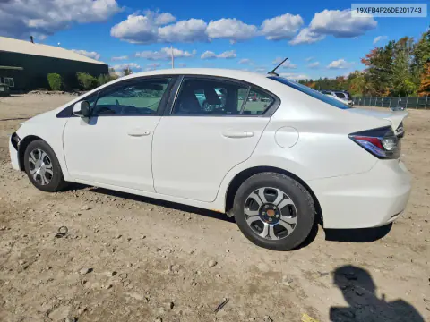 2013 Honda Civic Hybrid VIN 19XFB4F26DE201743 фото 2