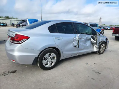 2013 Honda Civic Lx VIN 2HGFB2F59DH587997 фото 3