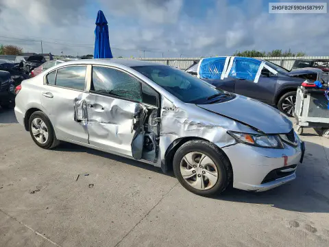 2013 Honda Civic Lx VIN 2HGFB2F59DH587997 фото 4