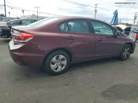 2013 Honda Civic Lx VIN 19XFB2F58DE267130 фото 3