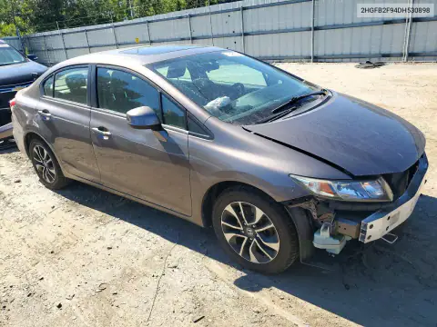 2HGFB2F94DH530898 — 2013 Honda Civic, фото 4 с аукциона Copart, Передняя часть