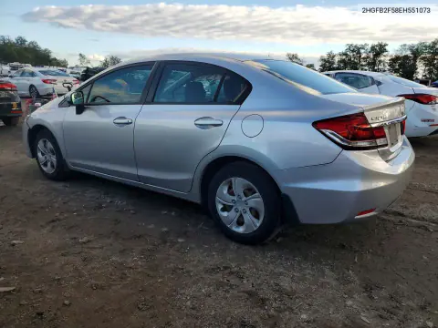 2014 Honda Civic Lx VIN 2HGFB2F58EH551073 фото 2