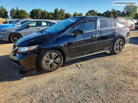 2HGFB6E52EH703342 — 2014 Honda Civic, Передняя часть, фото до ремонта