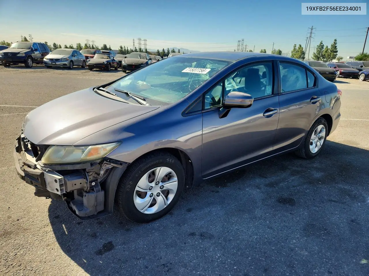 2014 Honda Civic Lx VIN 19XFB2F56EE234001 фото 1
