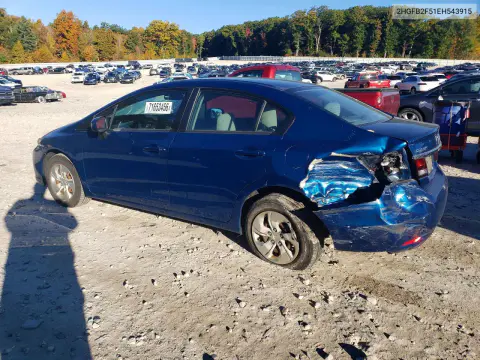 2014 Honda Civic Lx VIN 2HGFB2F51EH543915 фото 2
