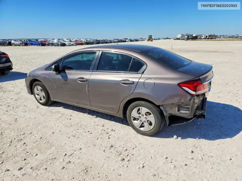 2014 Honda Civic Lx VIN 19XFB2F56EE032503 фото 2