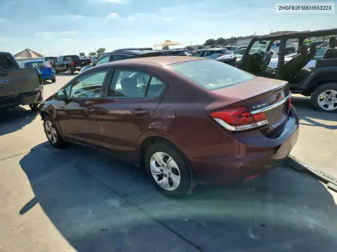 2HGFB2F50EH553223 — 2014 Honda Civic, фото 2 с аукциона Copart, Подтопление