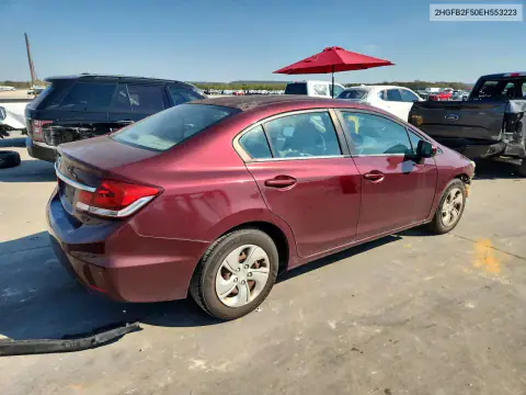 2HGFB2F50EH553223 — 2014 Honda Civic, фото 3 с аукциона Copart, Подтопление