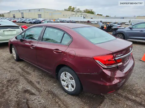 2014 Honda Civic Lx VIN 2HGFB2F58EH547797 фото 2