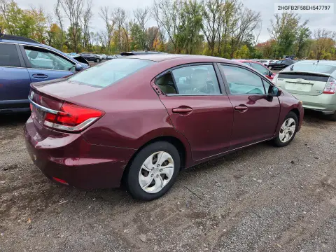 2014 Honda Civic Lx VIN 2HGFB2F58EH547797 фото 3