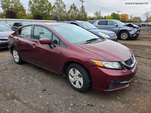 2014 Honda Civic Lx VIN 2HGFB2F58EH547797 фото 4