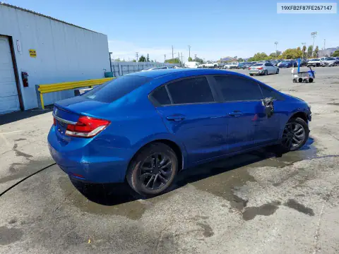 19XFB2F87FE267147 — 2015 Honda Civic, фото 3 с аукциона Copart 15.10.2026, Передняя часть