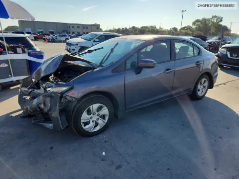 2HGFB2F58FH558851 — 2015 Honda Civic, Передняя часть, фото до ремонта