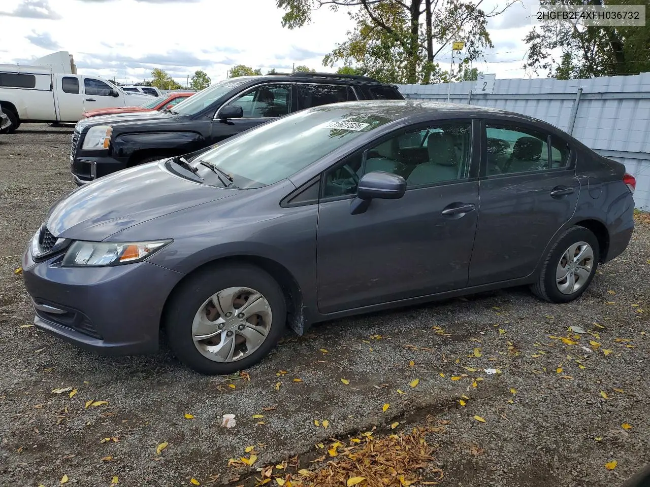 2015 Honda Civic Lx VIN 2HGFB2F4XFH036732 фото 1