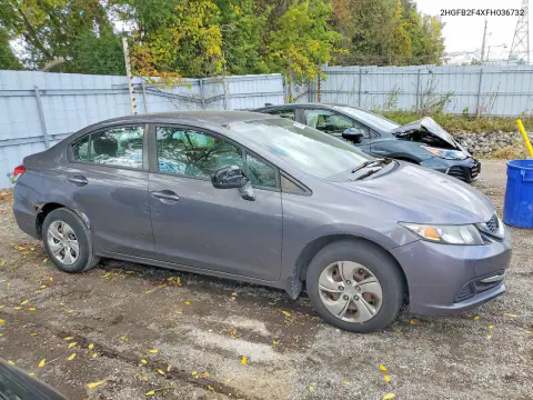 2015 Honda Civic Lx VIN 2HGFB2F4XFH036732 фото 4