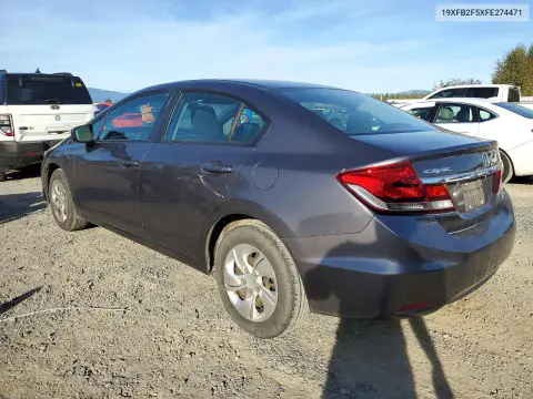 2015 Honda Civic Lx VIN 19XFB2F5XFE274471 фото 2