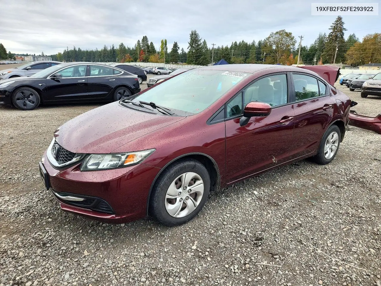 19XFB2F52FE293922 Honda Civic 2015 — повреждение Задняя часть, фото до ремонта