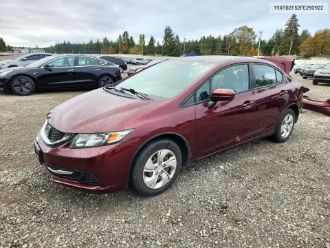 19XFB2F52FE293922 — 2015 Honda Civic, Задняя часть, фото до ремонта