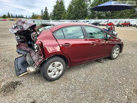 19XFB2F52FE293922 — 2015 Honda Civic, фото 3 с аукциона Copart, Задняя часть