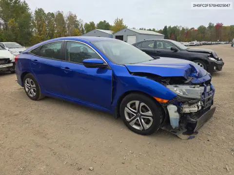2016 Honda Civic Lx VIN 2HGFC2F57GH025047 фото 4