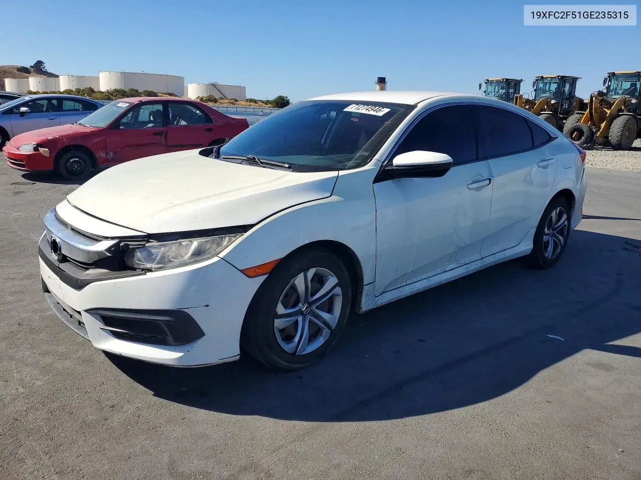 2016 Honda Civic Lx VIN 19XFC2F51GE235315 фото 1
